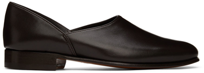 Shop Bode Brown Leather House Loafers In Dark Brown