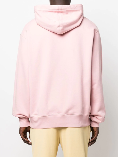 Moschino Robot Bear Graphic-print Relaxed-fit Organic-cotton Hoody In Pink