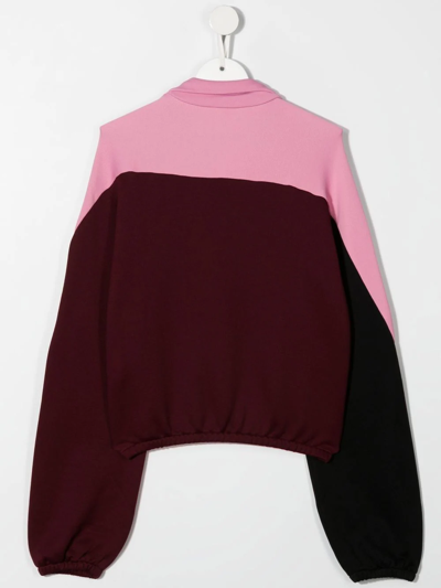 Shop N°21 Teen Colour-block Zip-up Sweatshirt In Pink