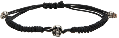 Shop Alexander Mcqueen Black Skull Friendship Bracelet In 1000 Black