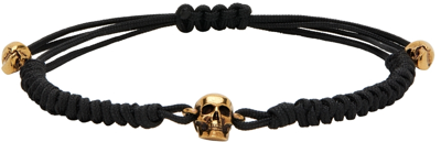 Shop Alexander Mcqueen Black Skull Friendship Bracelet In 1000 Black