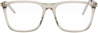 Shop Saint Laurent Transparent Sl 345 Glasses In 005 Clear