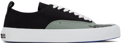 Shop Marcelo Burlon County Of Milan Black & Green Og Viento Low Top Sneakers In Black Green