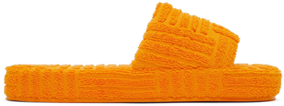 Shop Bottega Veneta Orange Resort Sponge Sandals In 7960 Tangeri