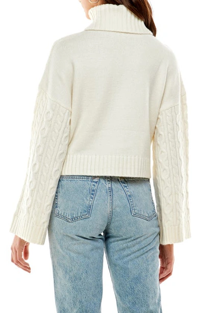 Wayf Sweet Nothings Cable Turtleneck Sweater In Ivory | ModeSens