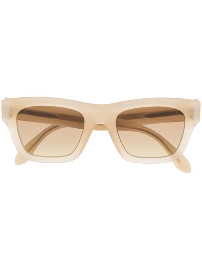 Shop Isabel Marant Eyewear Logo-print Tinted Sunglasses In Brown
