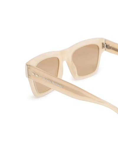 Shop Isabel Marant Eyewear Logo-print Tinted Sunglasses In Brown