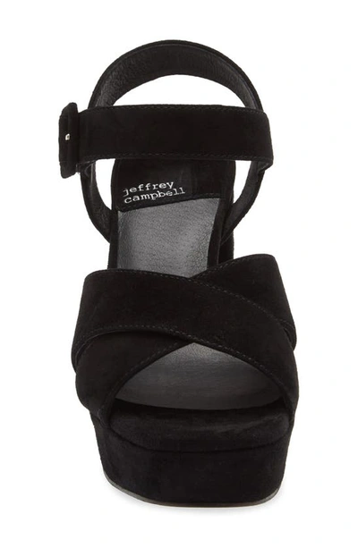 Shop Jeffrey Campbell Amma Platform Slingback Sandal In Black Suede