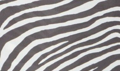 Shop Nydj Print Pleat Back Sleeveless Split Neck Blouse In Metro Zebra