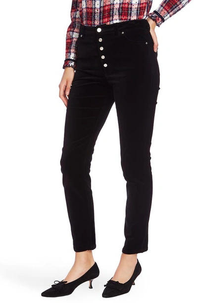 Shop Court & Rowe Button Fly Velveteen Skinny Pants In Rich Black