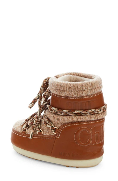 Shop Chloé X Moon Boot® Lace-up Boot In Ochre