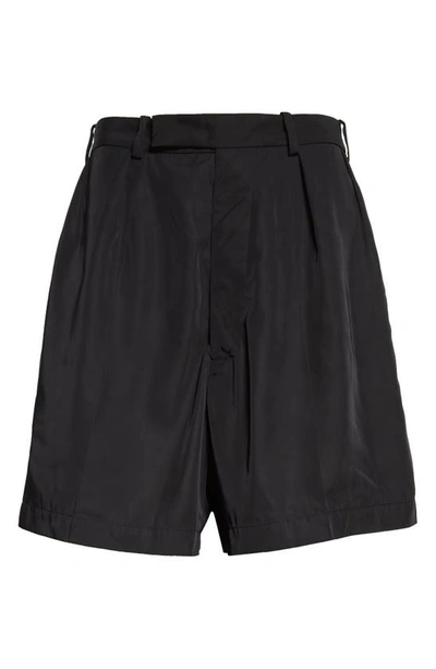 Shop Raf Simons Wide Leg Taffeta Shorts In Black