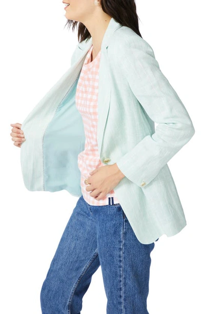 Court & Rowe Pinstripe One-button Blazer In Crystal Sky