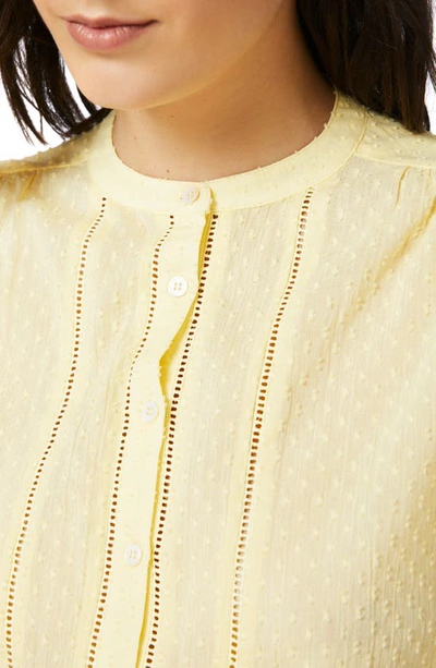 Shop Court & Rowe Clip Dot Short Sleeve Cotton Shirt In Yellow Iris