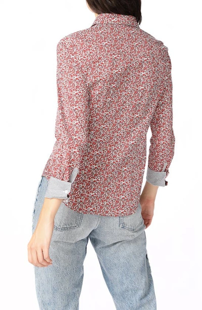 Shop Court & Rowe Sweet Ditsy Fields Print Shirt In Bright Rouge