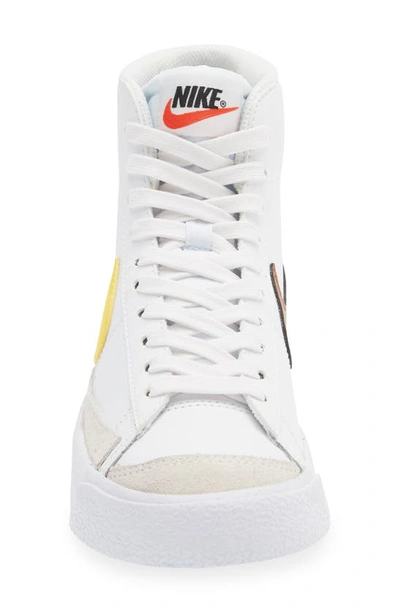 Shop Nike Kids' Blazer Mid '77 Vintage Sneaker In White/ Vivid Sulfur/ Pecan