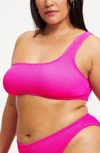 Shop Good American Always Fits One-shoulder Bikini Top In Hawiian Pink 001