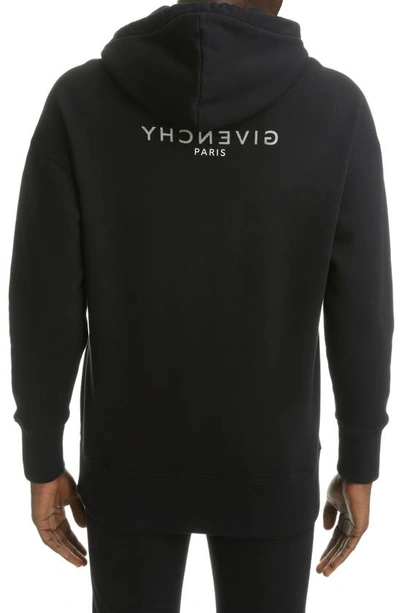 Shop Givenchy Classic Fit Logo Hoodie In Black