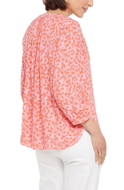 Shop Nydj High/low Crepe Blouse In Floral Vine