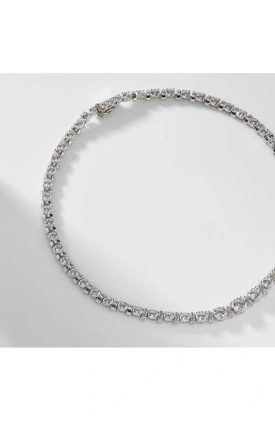 Shop Nadri Freya Crystal Deco Collar Necklace In Rhodium