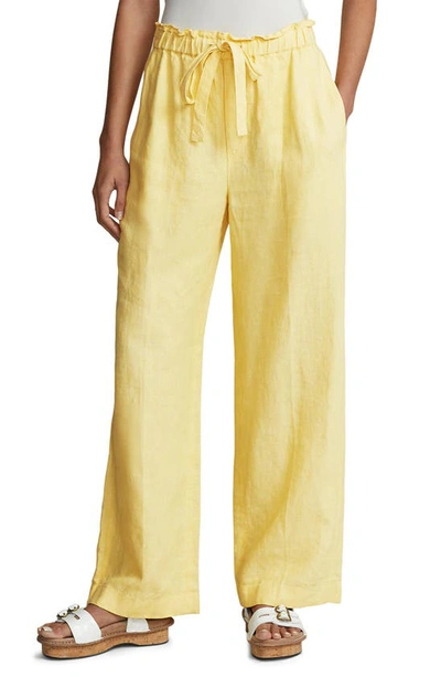 Polo Ralph Lauren High-waisted Wide-leg Linen Pants In Yellow | ModeSens