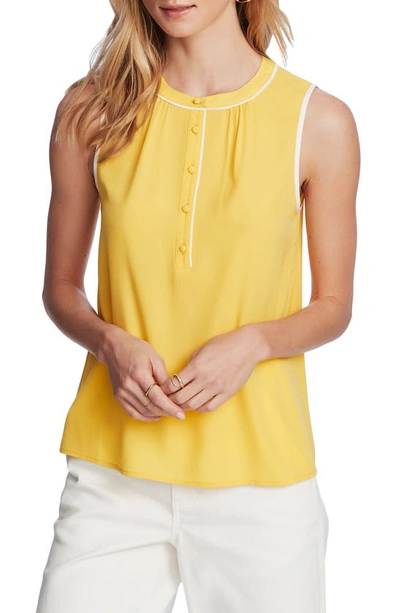 Shop Court & Rowe Sleeveless Crêpe De Chine Blouse In Canary Gold