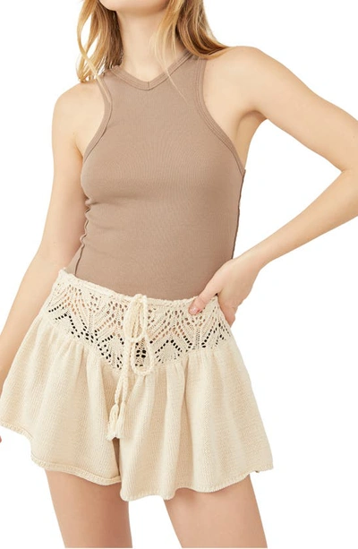 Shop Free People Lily Fauxchet Sweater Shorts In Natural