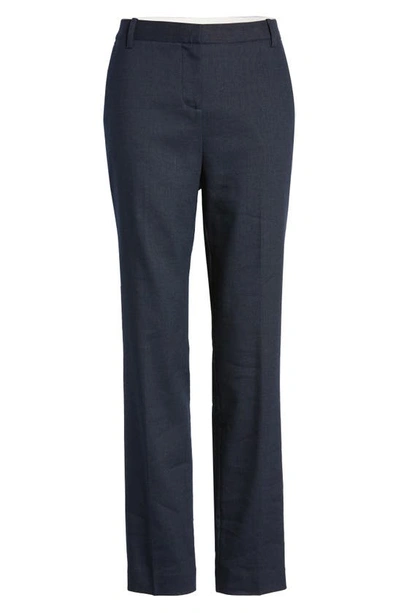 Shop Court & Rowe Clean Finish Linen Blend Trousers In Blue Night