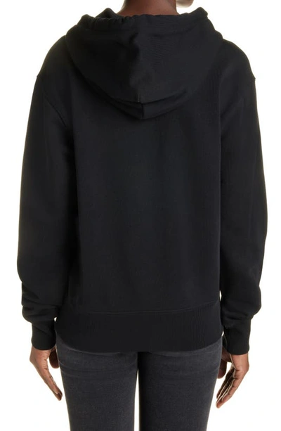Shop Acne Studios Fairah Face Patch Cotton Hoodie In Black