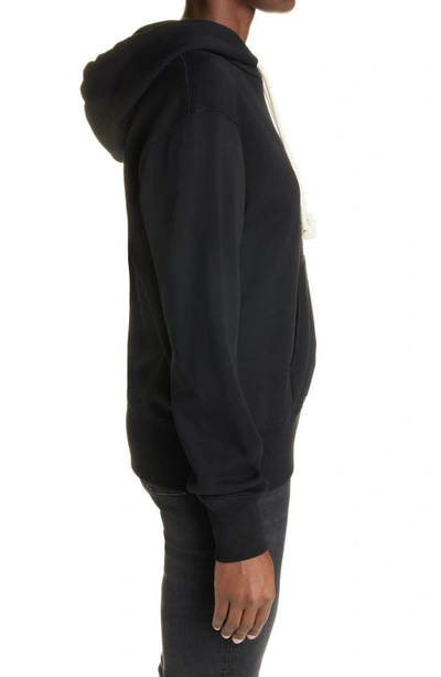 Shop Acne Studios Fairah Face Patch Cotton Hoodie In Black