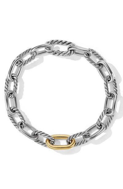 Shop David Yurman Dy Madison® Chain Bracelet With 18k Yellow Gold In Silver 18k Yellow Gold