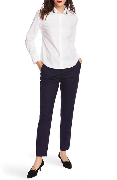 Shop Court & Rowe Convertible Collar Poplin Shirt In Ultra White