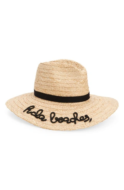 Shop Btb Los Angeles Hola Beaches Straw Hat In Nat/ Black