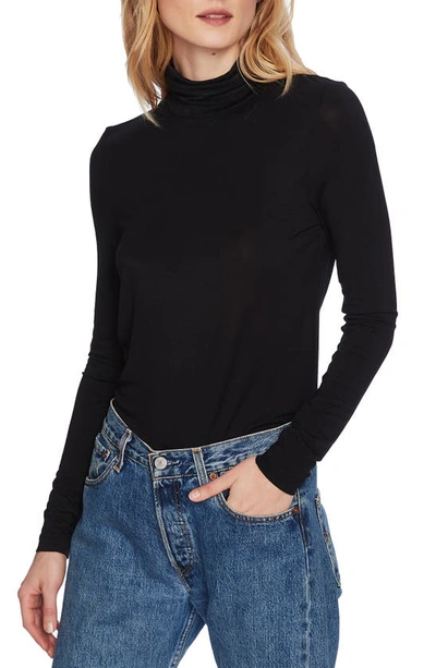 Shop Court & Rowe Stretch Jersey Mock Neck Top In Rich Black
