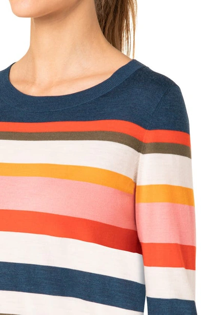 Shop Akris Punto Kodak Stripe Wool Sweater In Denim-multi