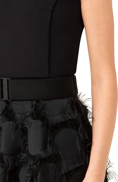 Shop Akris Punto Mixed Media Sleeveless Minidress In Black