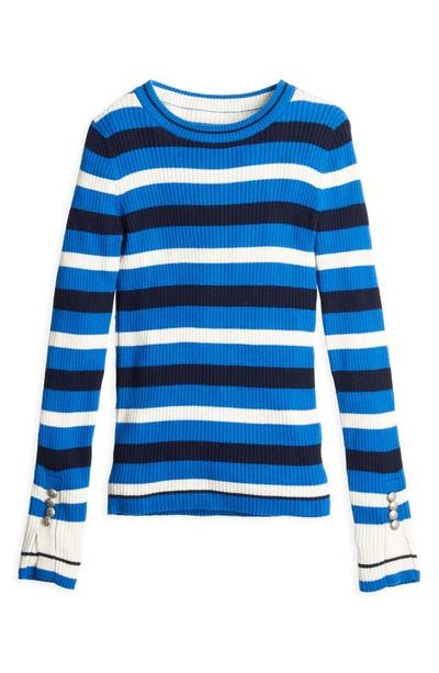 Shop Court & Rowe Stripe Sweater In Varsity Blue
