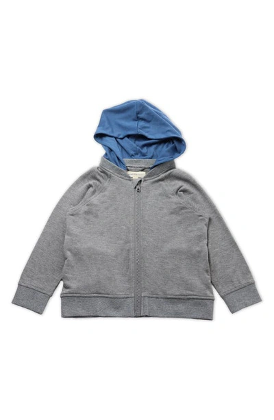 Shop Thoughtfully Hooded Zip-up Jacket & Hoods Set In Heather Gray