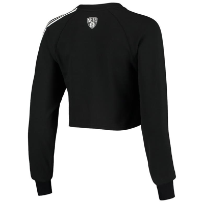 Shop Qore Black Brooklyn Nets Cozy Team Crop Long Sleeve T-shirt