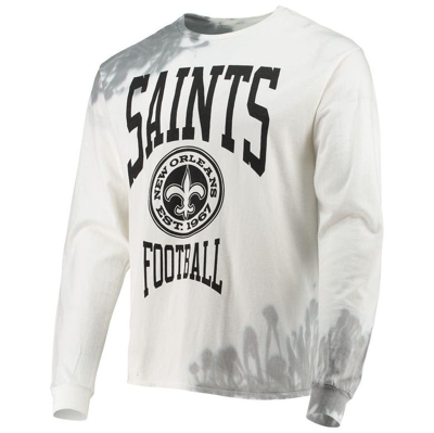 Shop Junk Food Cream New Orleans Saints Tie-dye Long Sleeve T-shirt In White