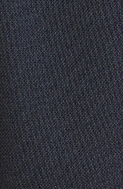 Shop Saint Laurent Embroidered Monogram Crop Organic Cotton Piqué Polo In Marine