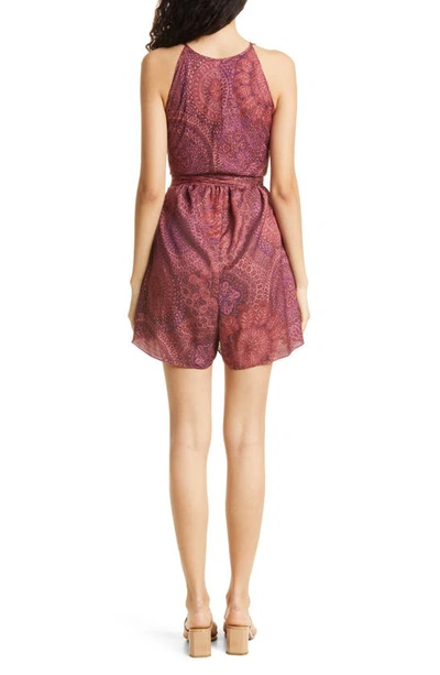 Shop Ted Baker Odesia Print Wrap Front Romper In Dark Red