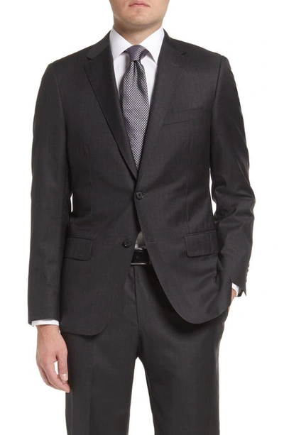 Shop Hickey Freeman Infinity Stripe Wool Suit In Charcoal