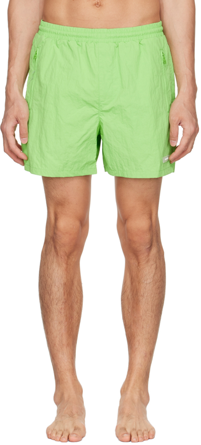 Shop Helmut Lang Green Nylon Swim Shorts In Lawn - 0u0
