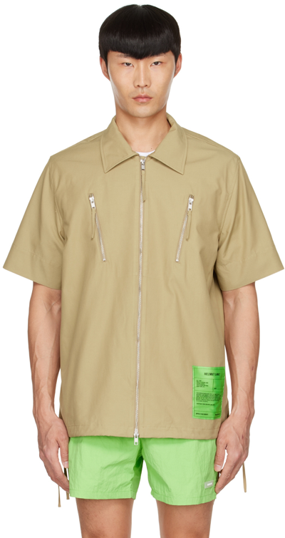 Shop Helmut Lang Beige Nylon Shirt In Beige - V47