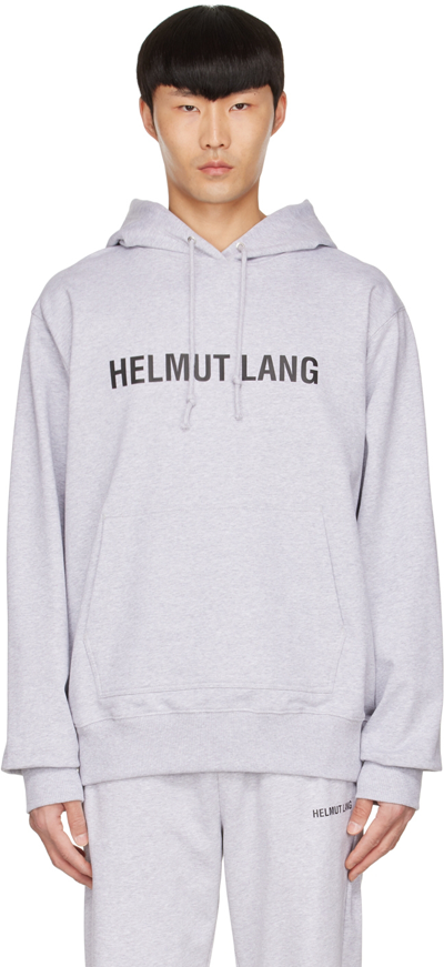 Shop Helmut Lang Gray Core Logo Hoodie In Vapor Heather - Ueh