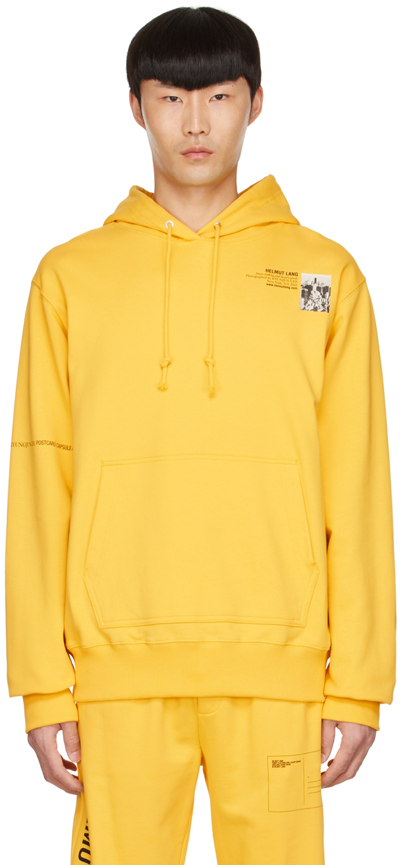 Shop Helmut Lang Yellow Cotton Hoodie In Taxi Yellow - Wac