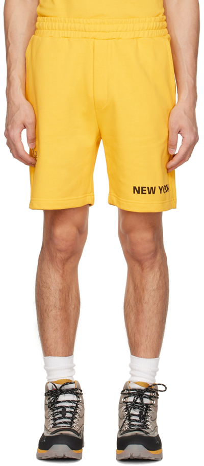 Shop Helmut Lang Yellow Cotton Shorts In Taxi Yellow - Wac
