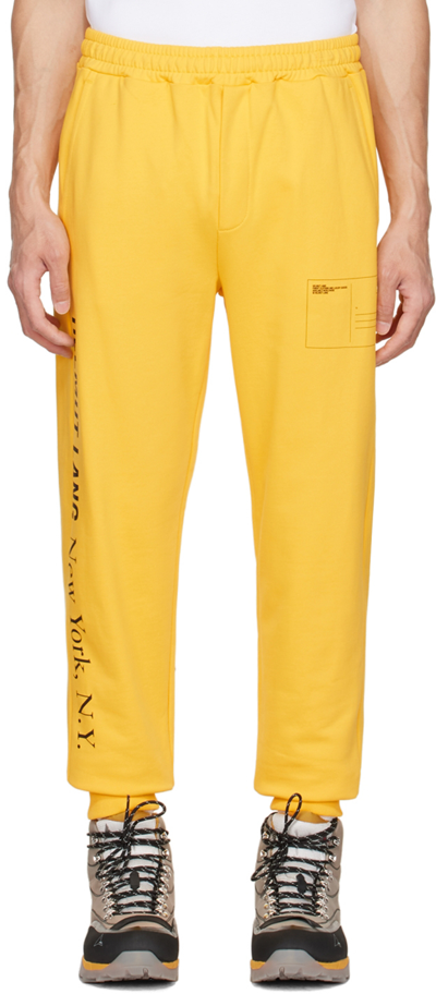 Shop Helmut Lang Yellow Cotton Lounge Pants In Taxi Yellow - Wac