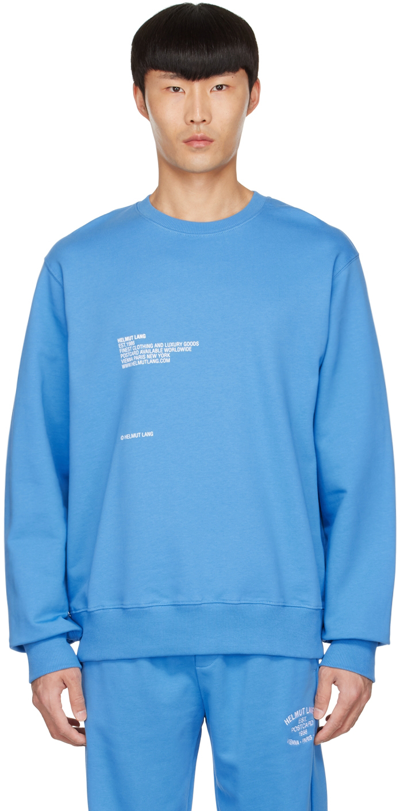 Shop Helmut Lang Blue Cotton Sweatshirt In Pond - Gnf